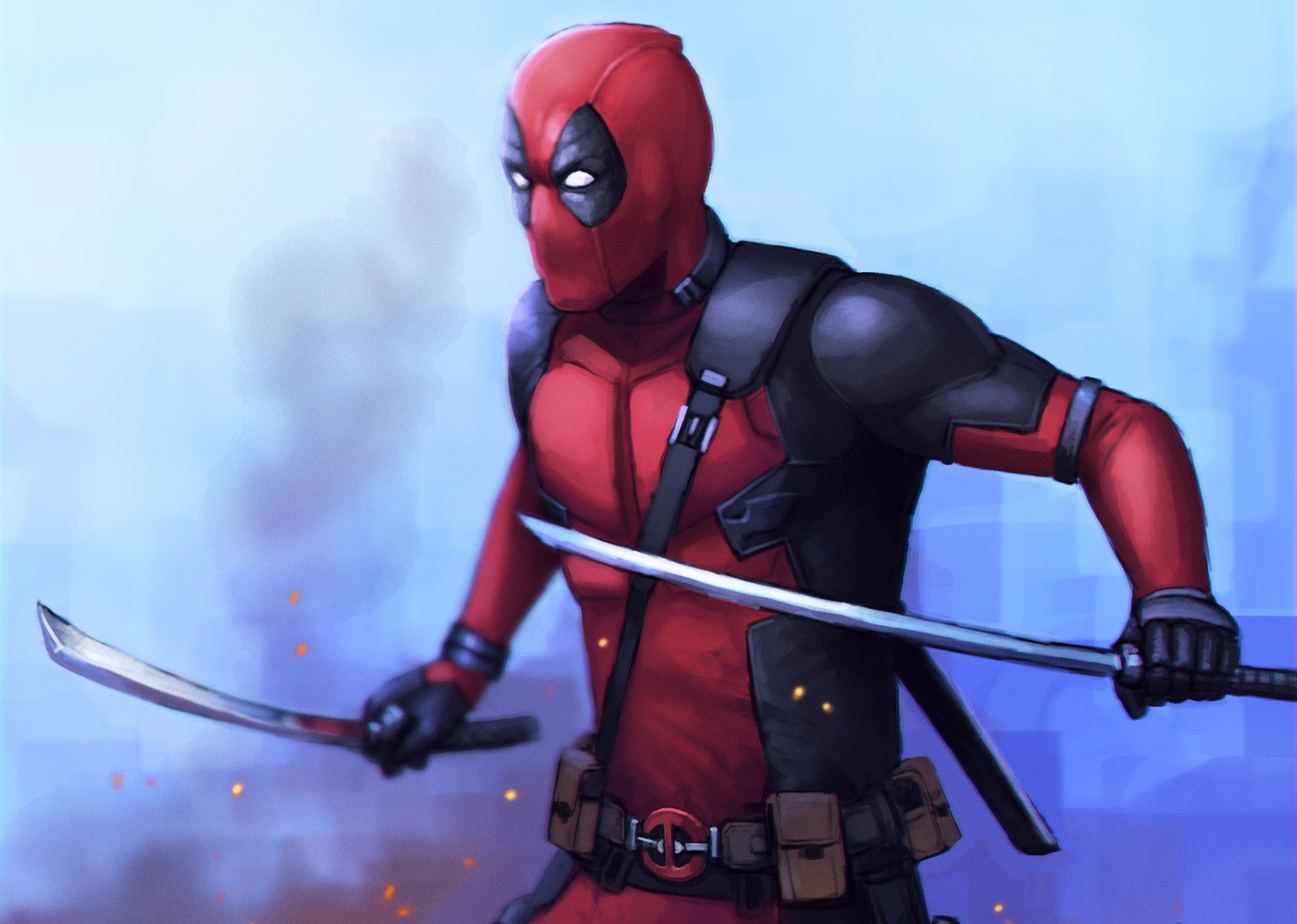 ryan reynolds deadpool cattivo spada fumetti maschera arte