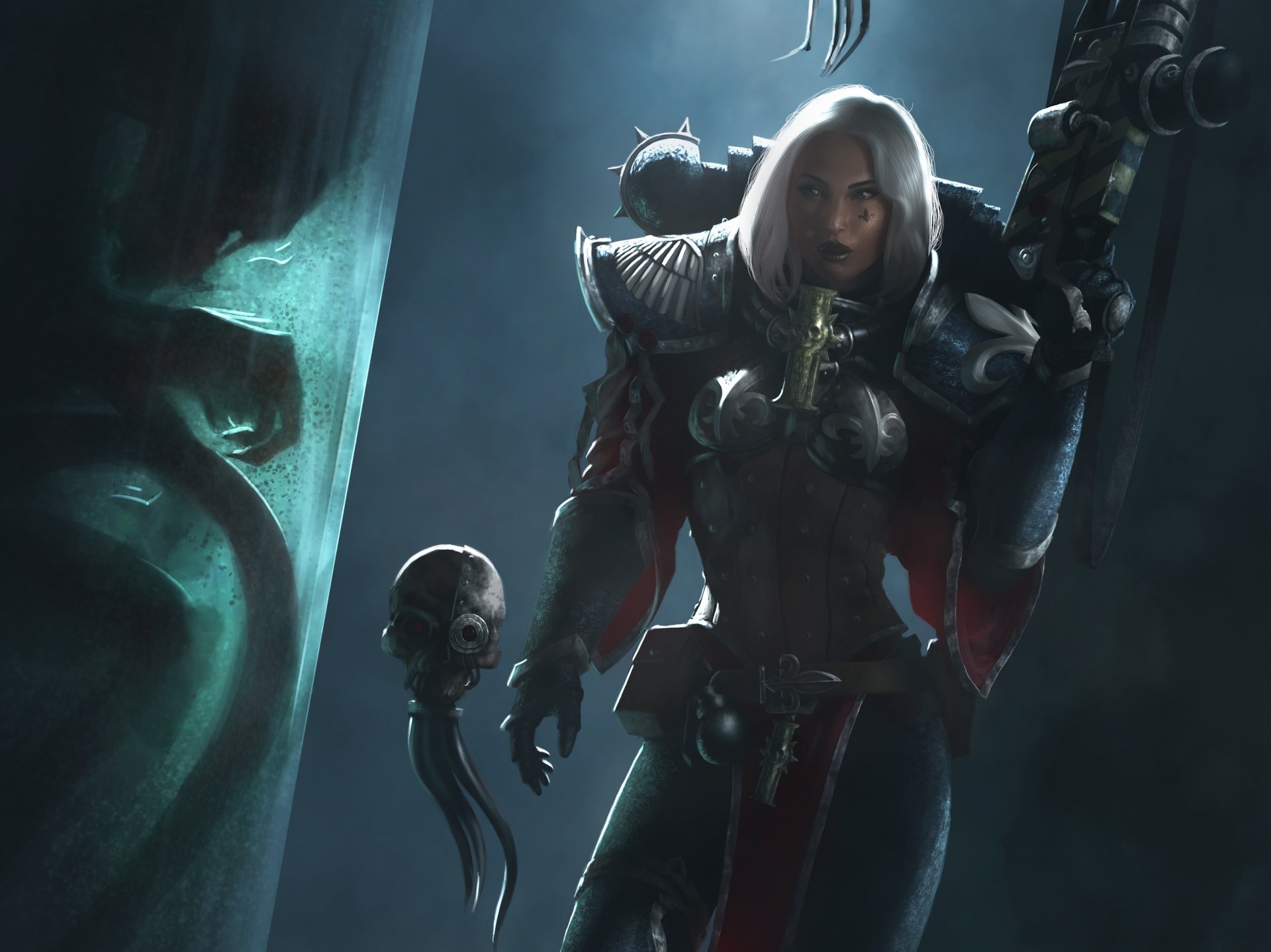 sorelle di battaglia adepta sororitas warhammer 40k arte ragazza fantascienza warhammer