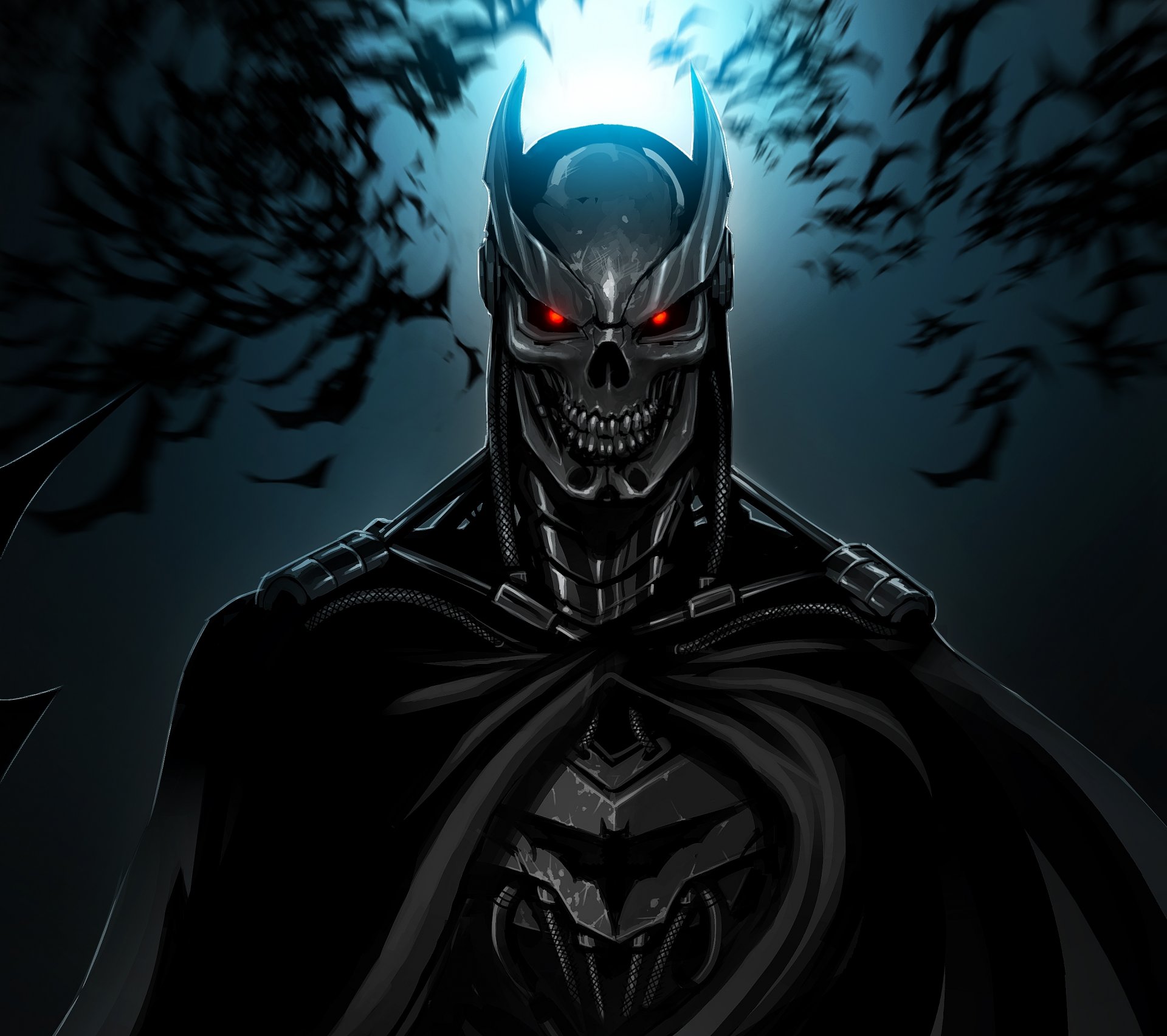 night moon batman terminator fan art