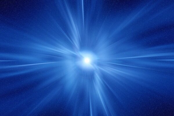 Flusso di luce bianca su sfondo blu