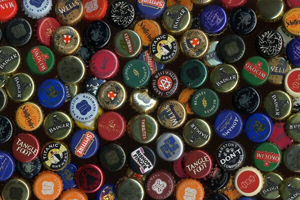 Lots of beer lids