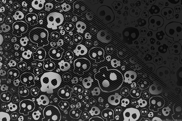 Stripes of black and white skulls