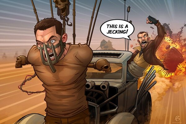 Comics Mad Max en el coche