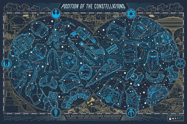 Map of constellations based on Star Wars