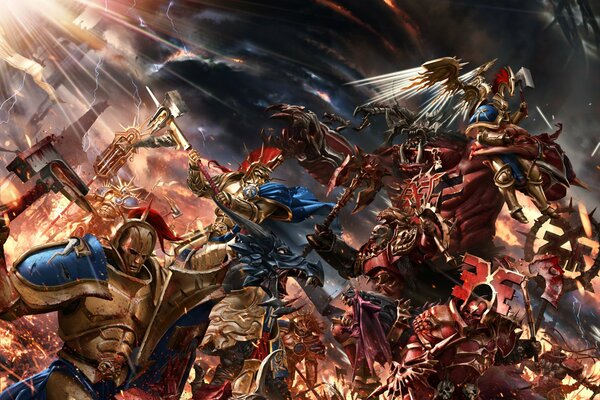 Warhammer game. The art of war. A fantastic battle in the game