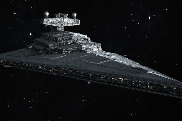 Imperial Star Destroyer w kosmosie