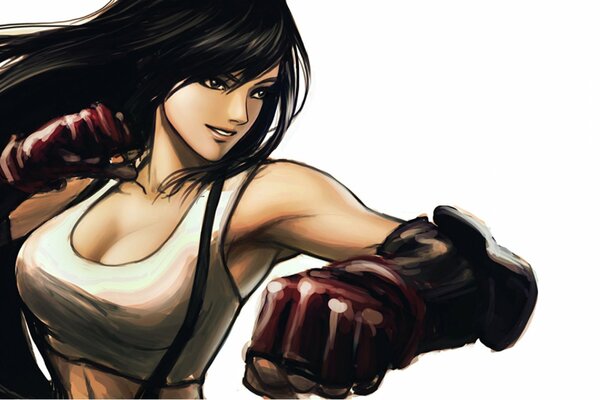 Art painting girl fighter