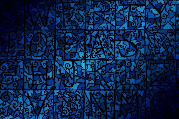 Mosaikmuster in blau-blauen Farben