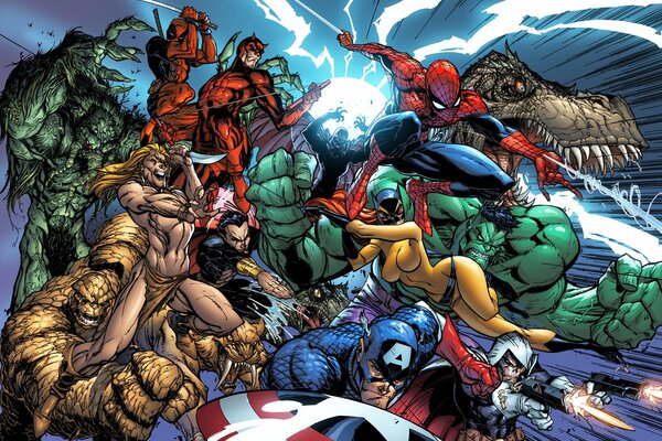 Heroes of the Marvel universe in one picture