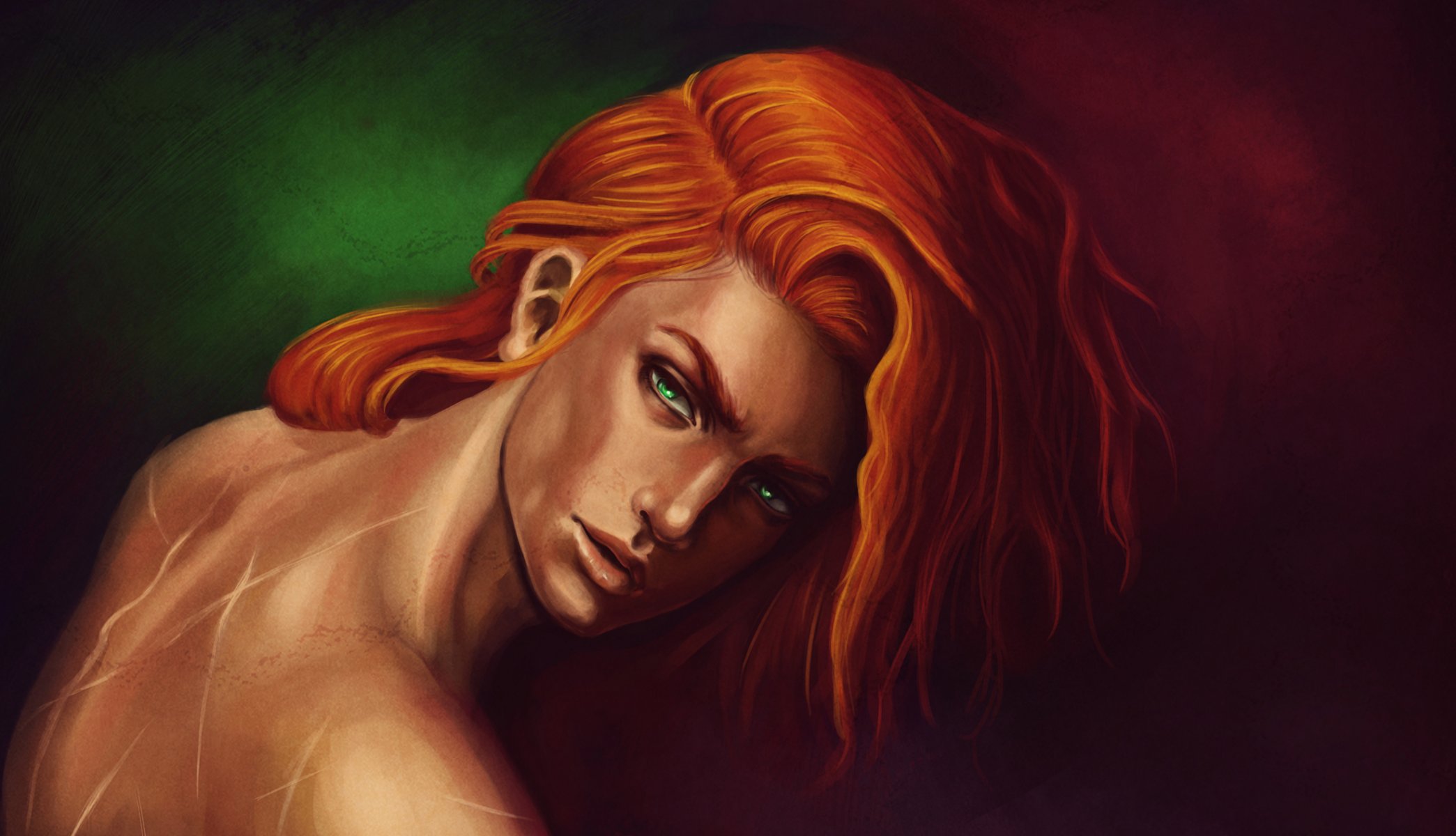 fan art name of the wind kingkiller chronicle kvothe cote guy scars red green eye