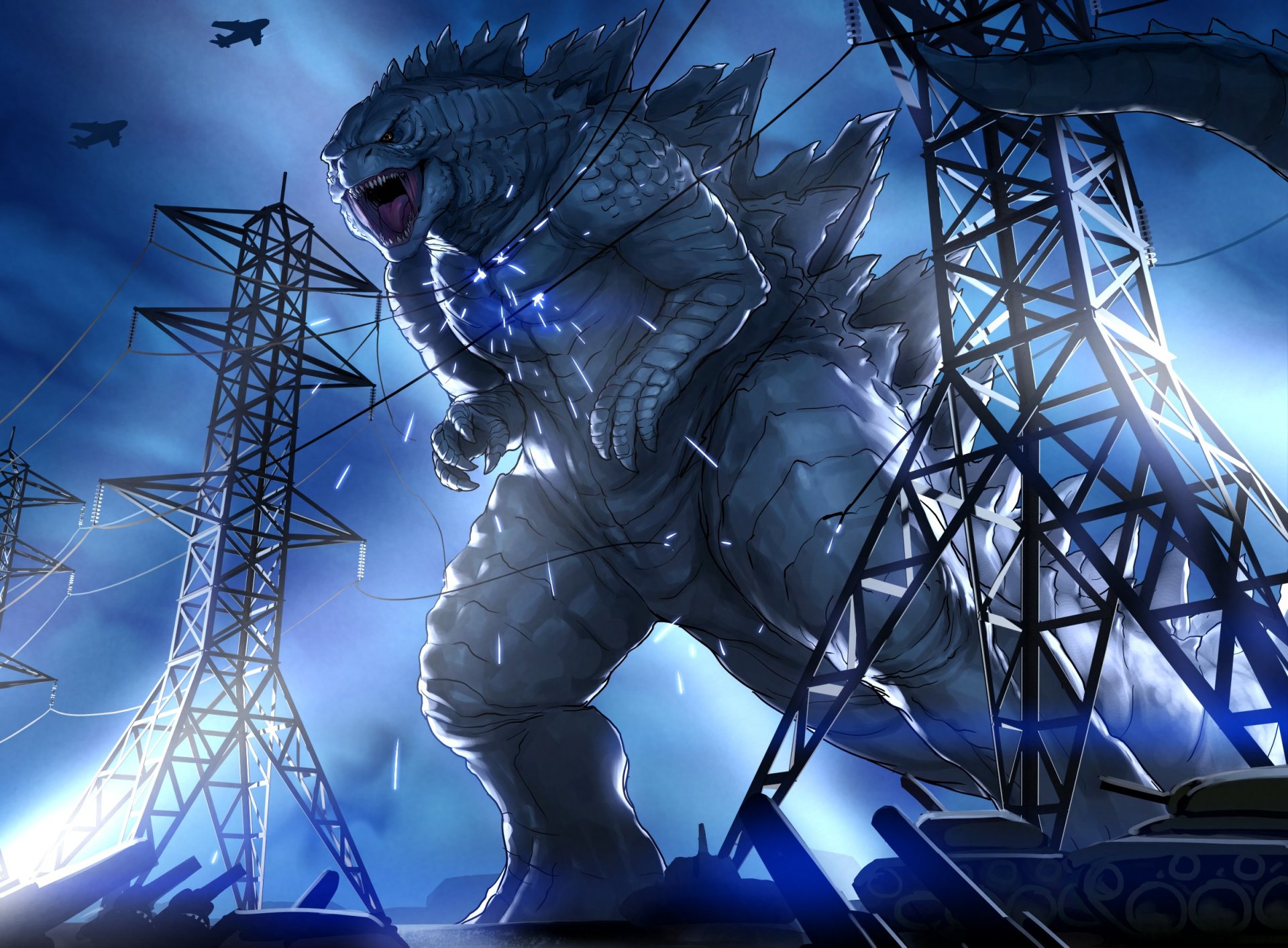 godzilla panzer monster mutant riese kunst