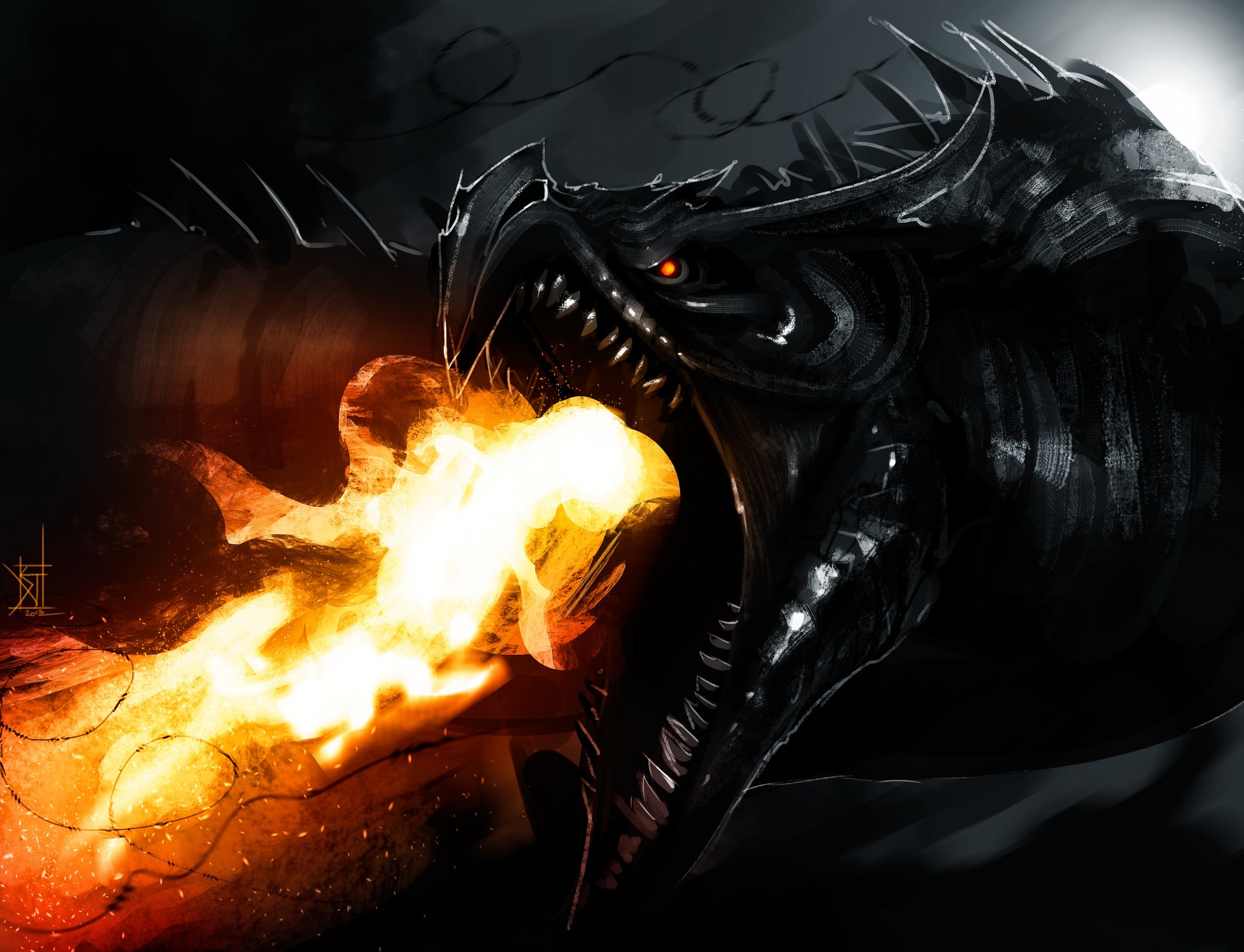 alduin von therisingsoul kunst the elder scrolls v skyrim der drache die flamme