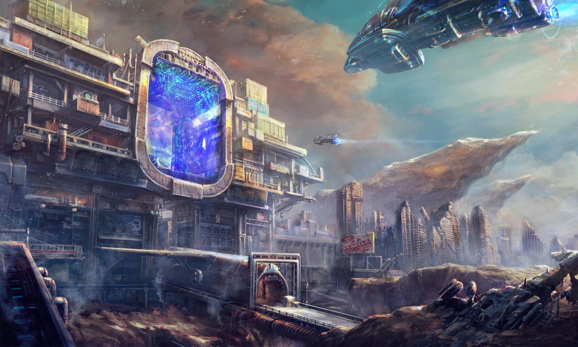 Про другие миры. Sci Fi города корабли. Космос корабль фантастика Космопорт. Sci-Fi Art город. Руины космического корабля.