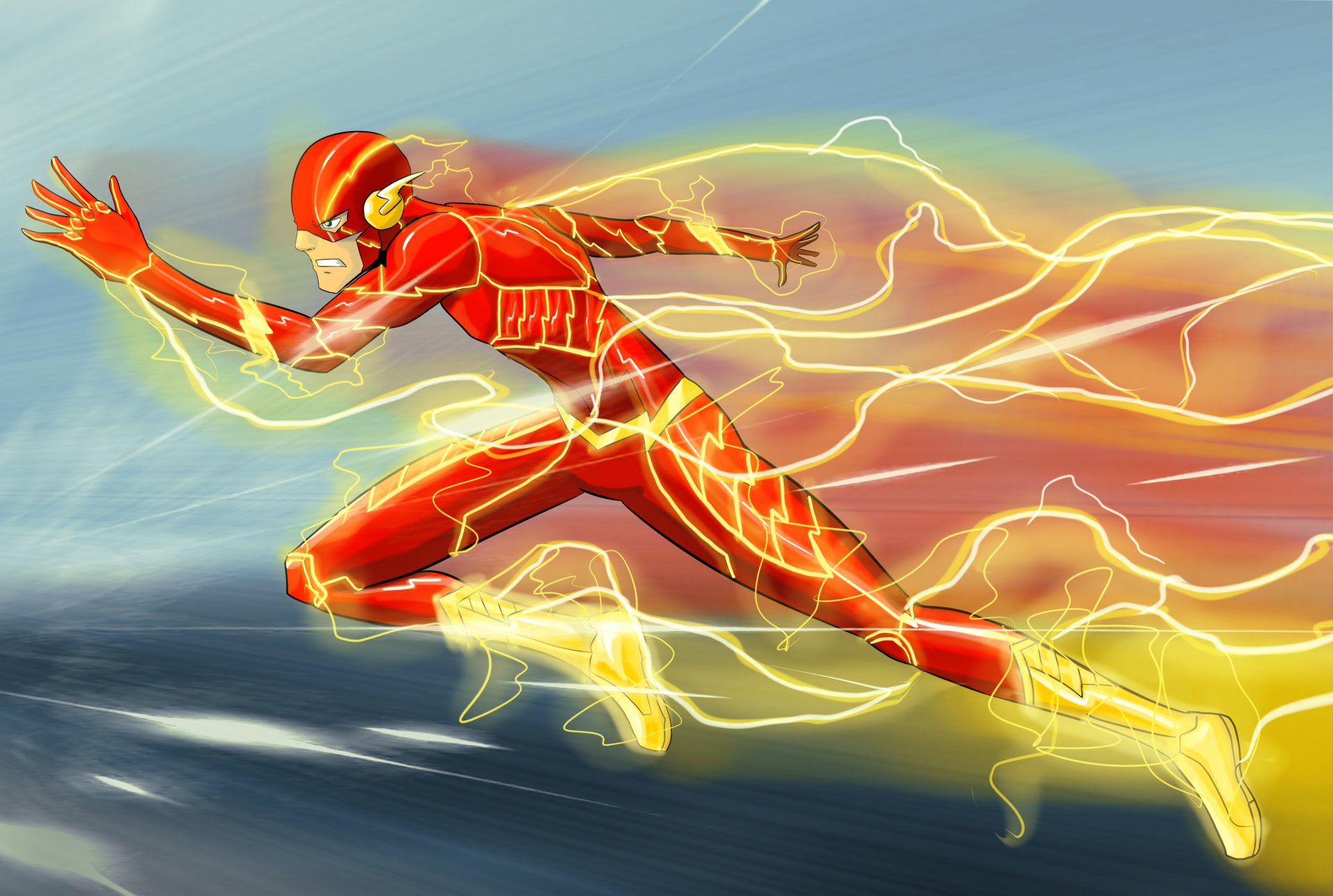 flash dc comics flash arte velocidad