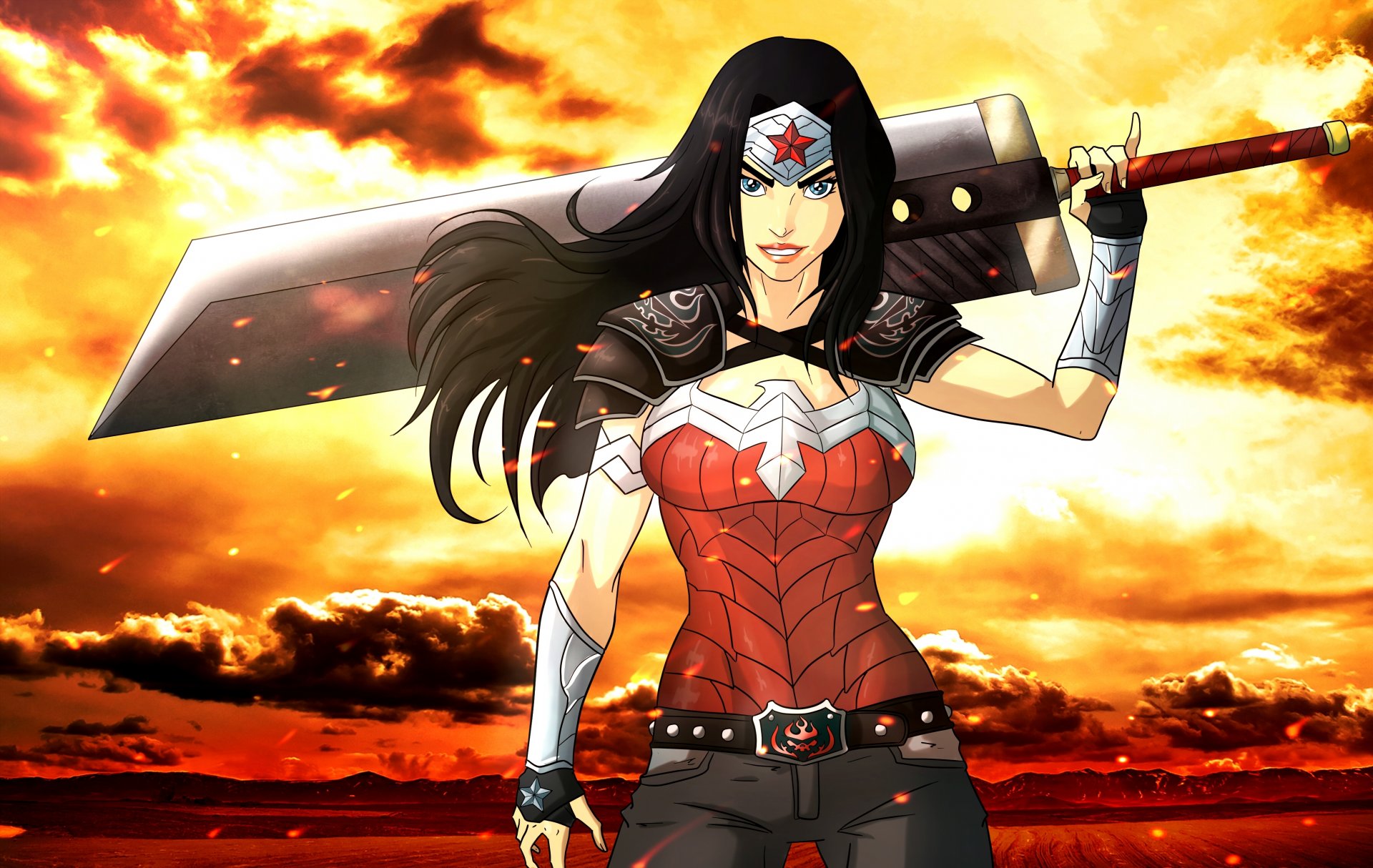 wonder woman mujer maravilla fan art espada dc comic