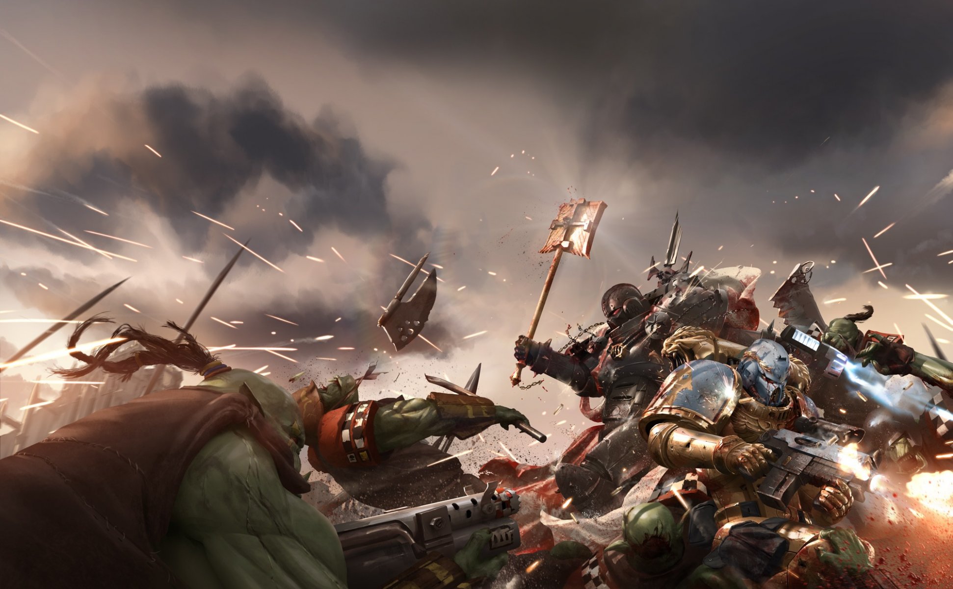 warhammer 40k wh40k warhammer combat bataille espace maritime orc orcs art guerre