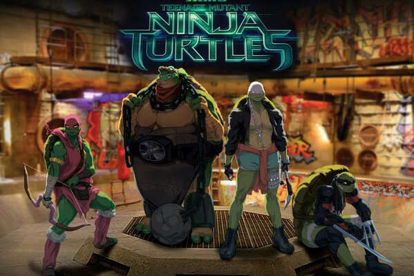 Leonardo, Donatello, Raphaël et Michel-ange des tortues ninja