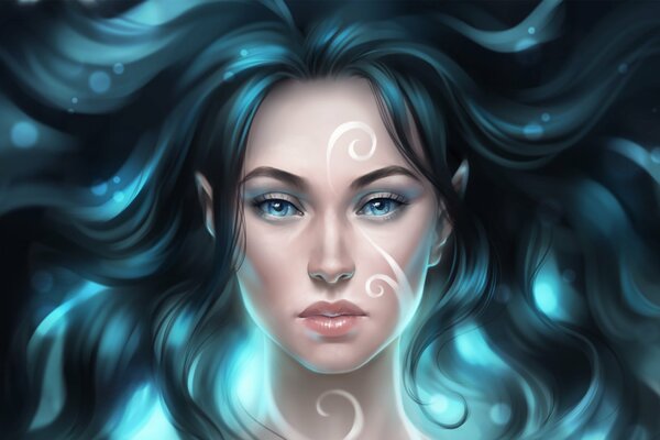 Fantasia elfo ragazza con gli occhi blu