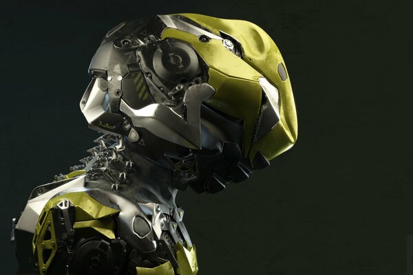 Robot de metal de ciencia ficción