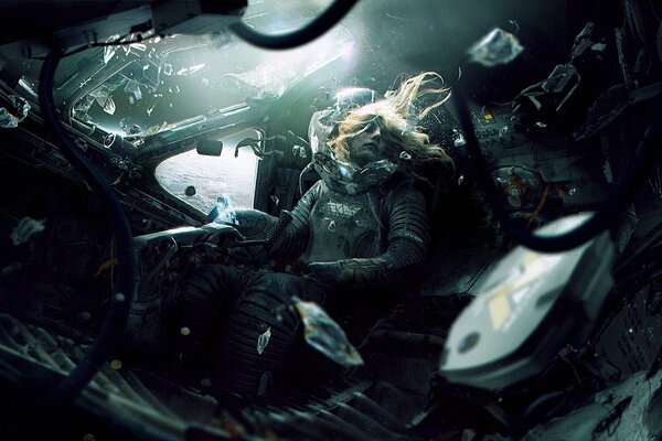A pilot in space. Flight into space