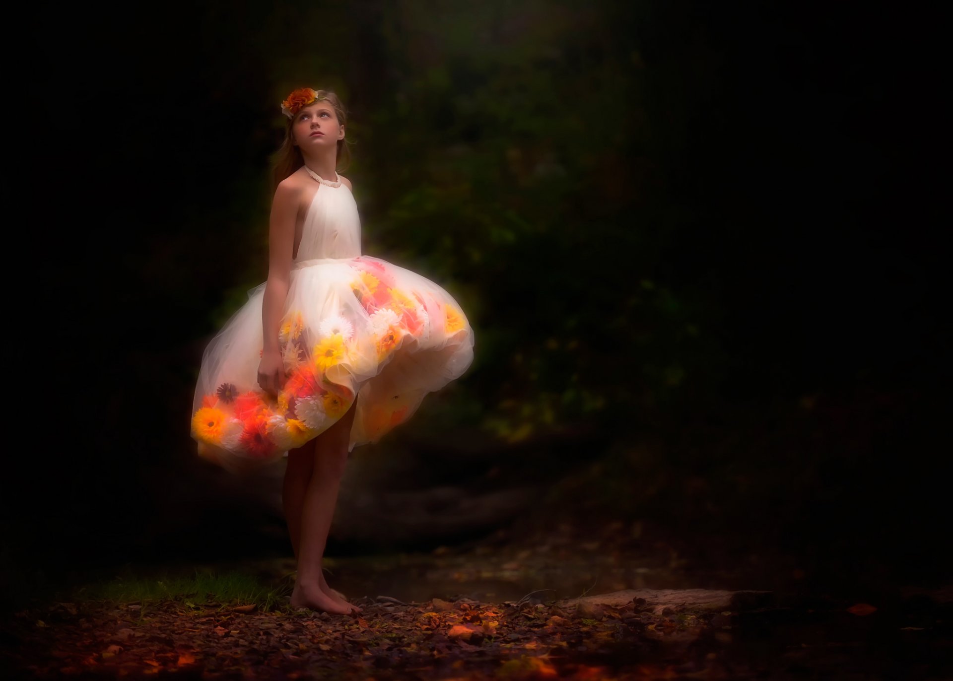 danielle waage sometimes alone is the best place to be girl dress bokeh