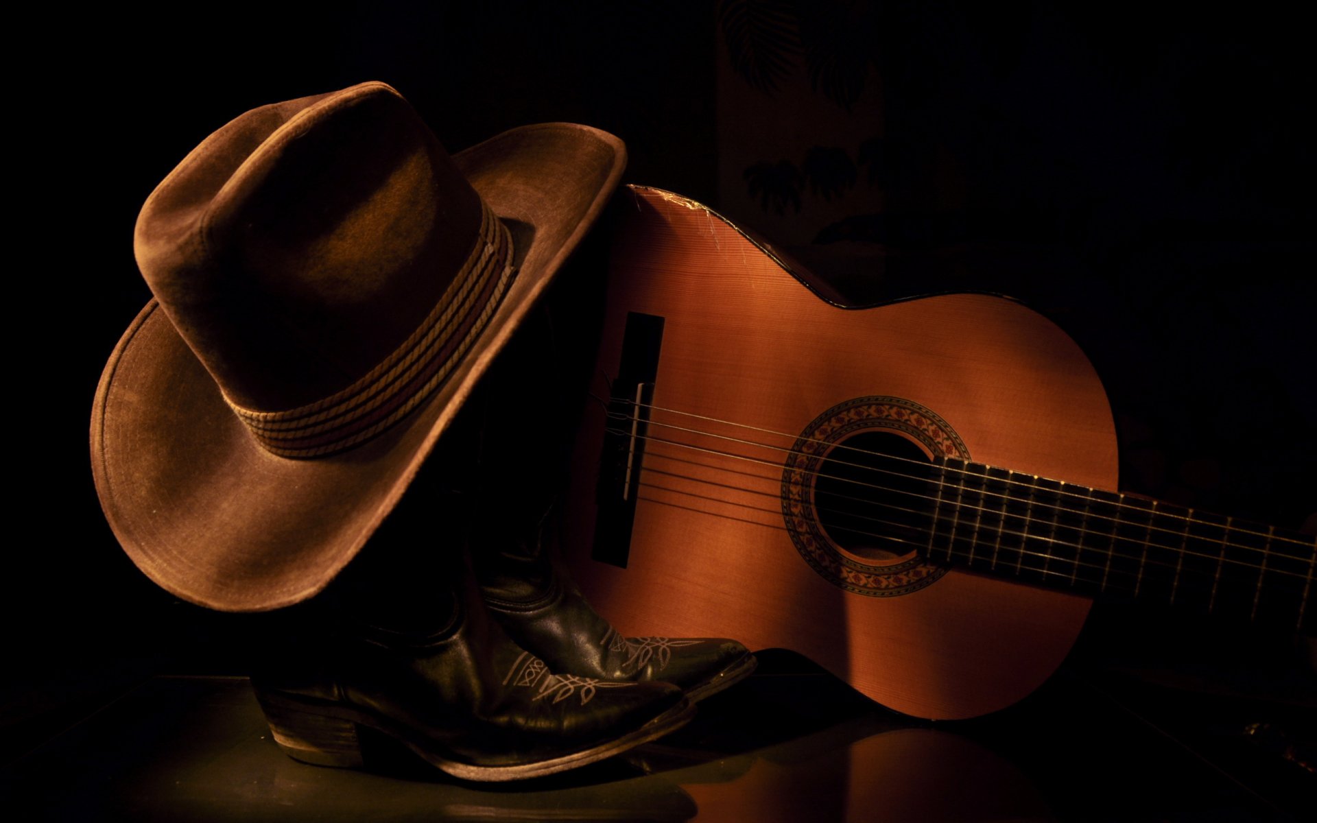 guitarra fondo sombrero