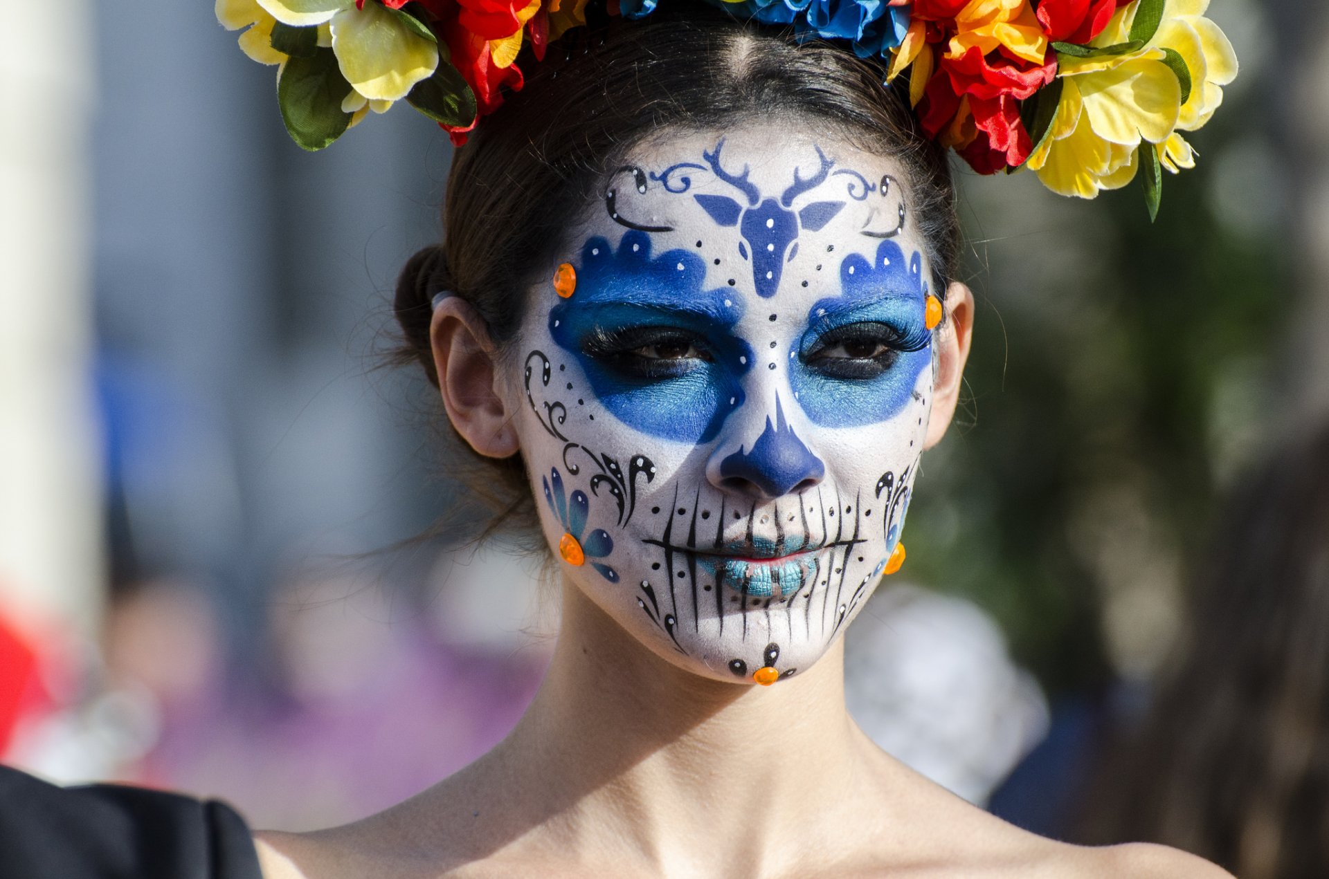 dia de los muertos jour des morts visage coloration style