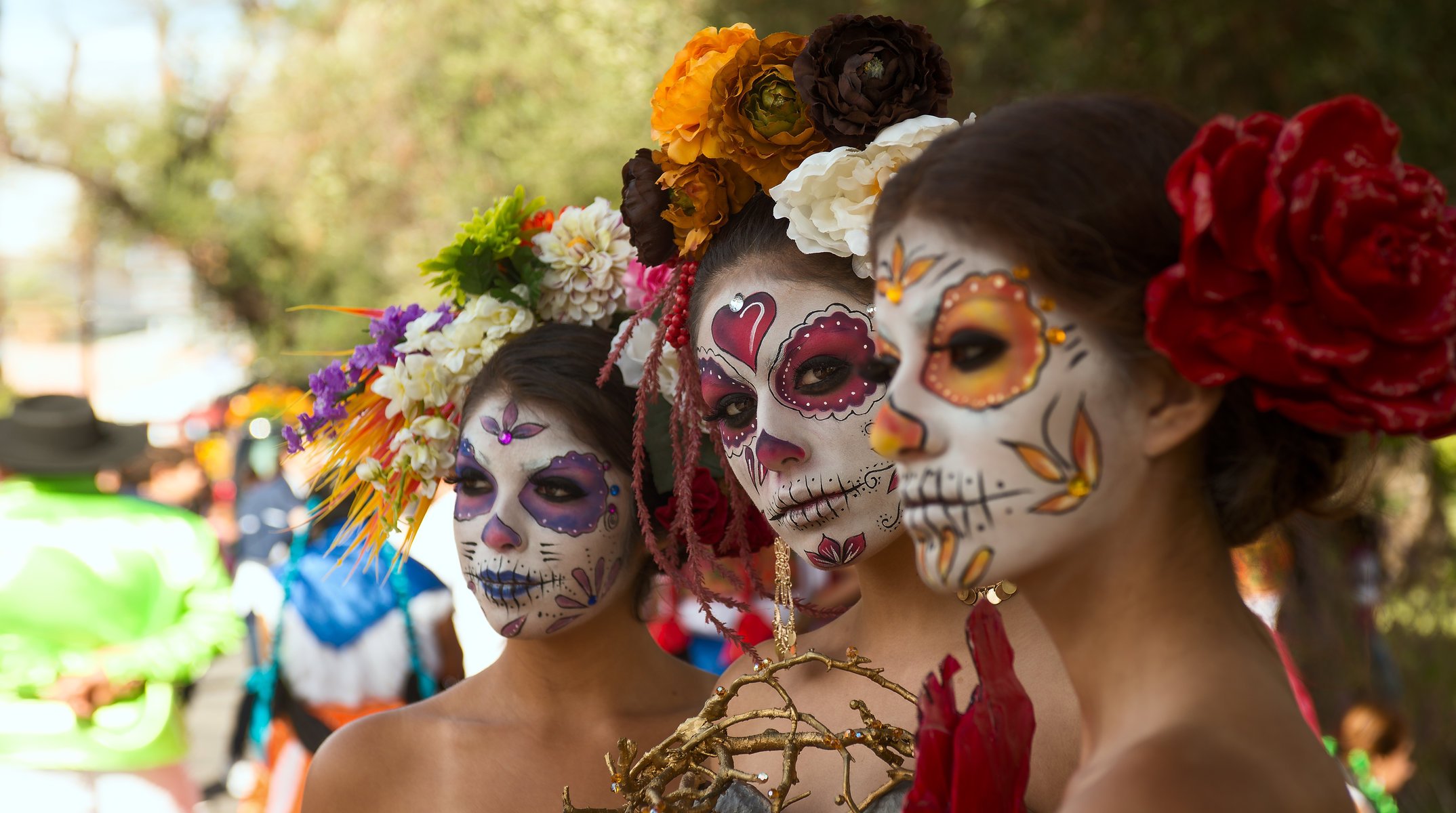 mädchen dia de los muertos tag der toten gesicht färbung stil sommer