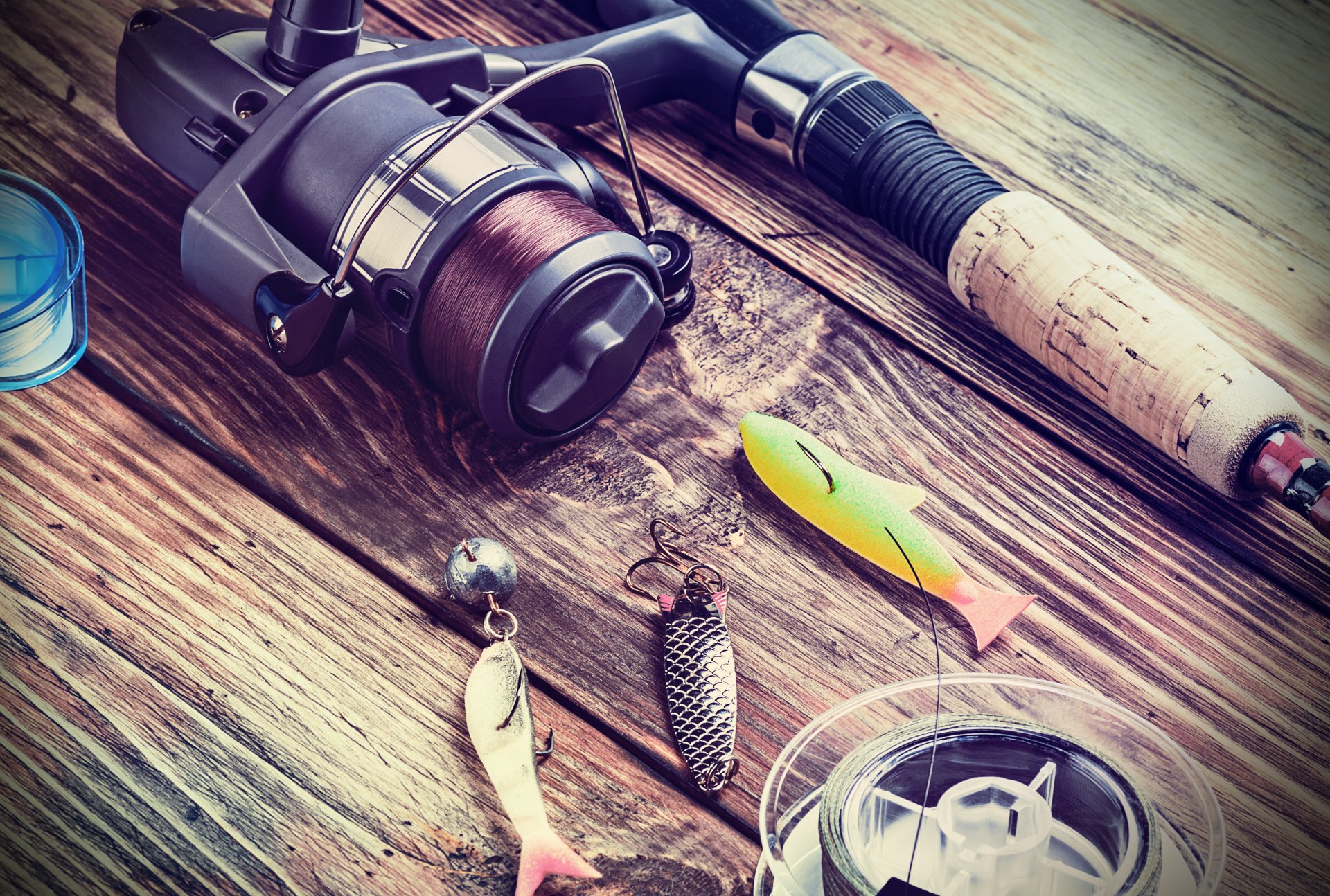 aparejos de pesca madera caña de pescar gancho