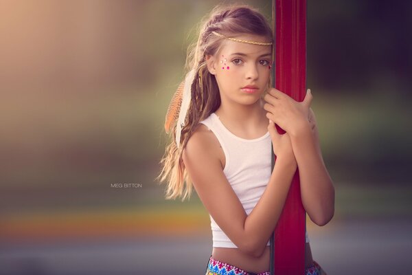 Portrait. The look of a young girl