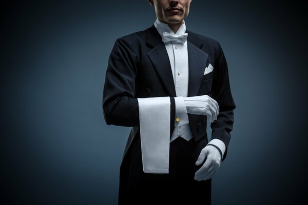 An elegant man in the service of a butler