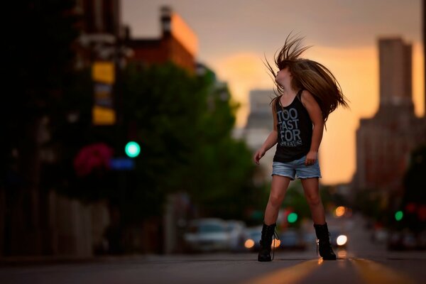 Children s photography. city photo shoot. shorts. long hair