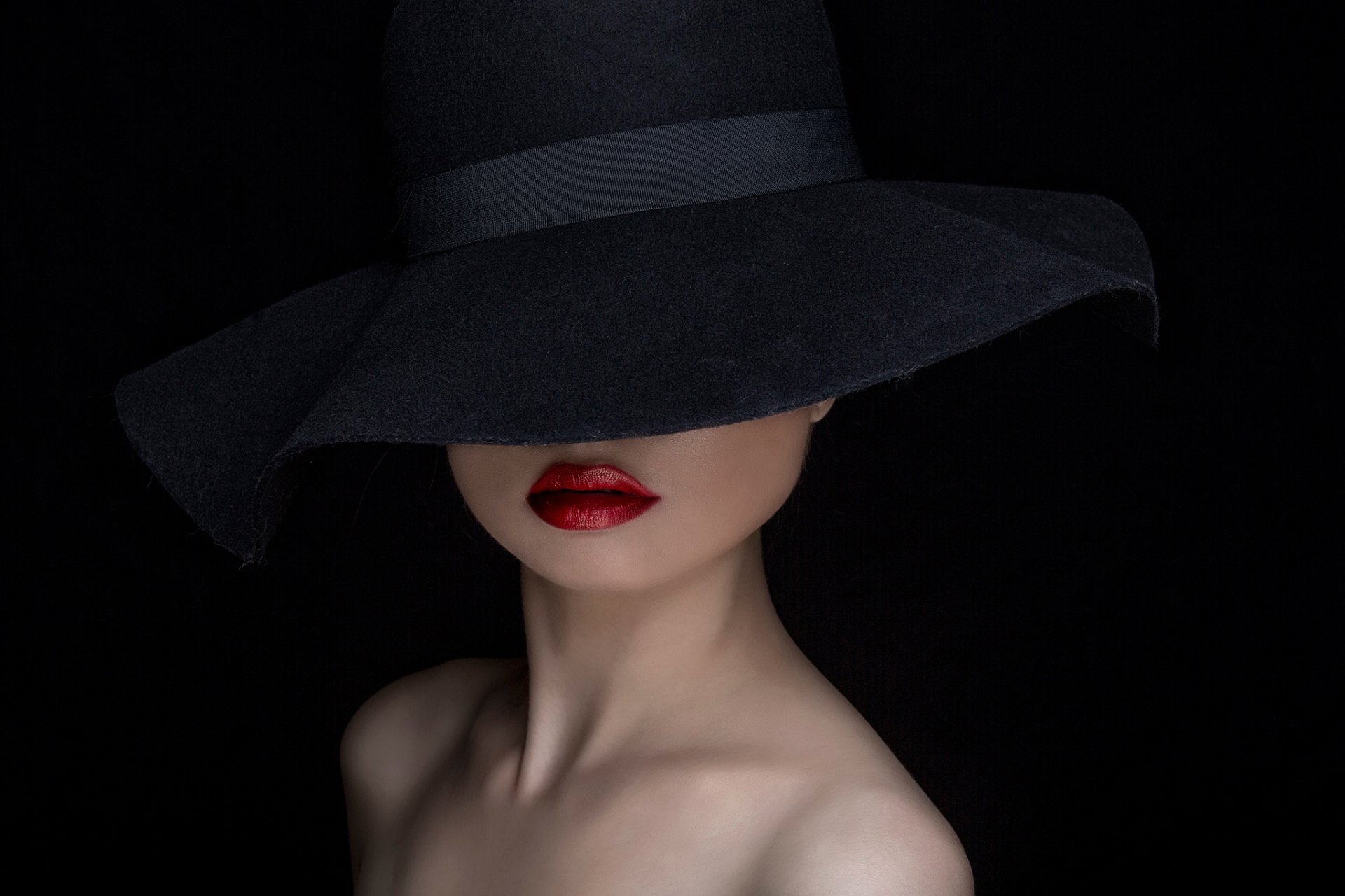 hat background portrait makeup