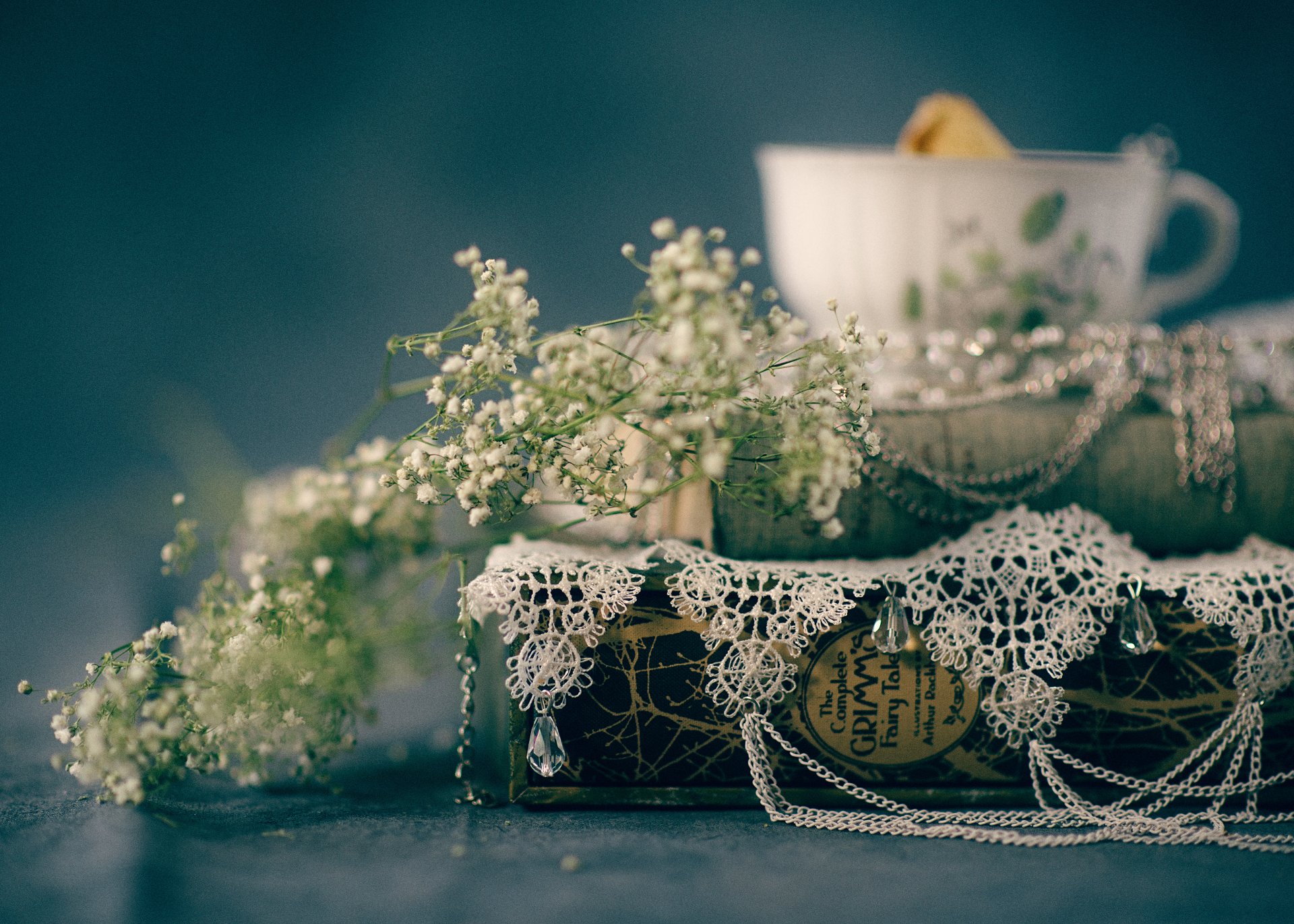 book lace tales flowers bokeh