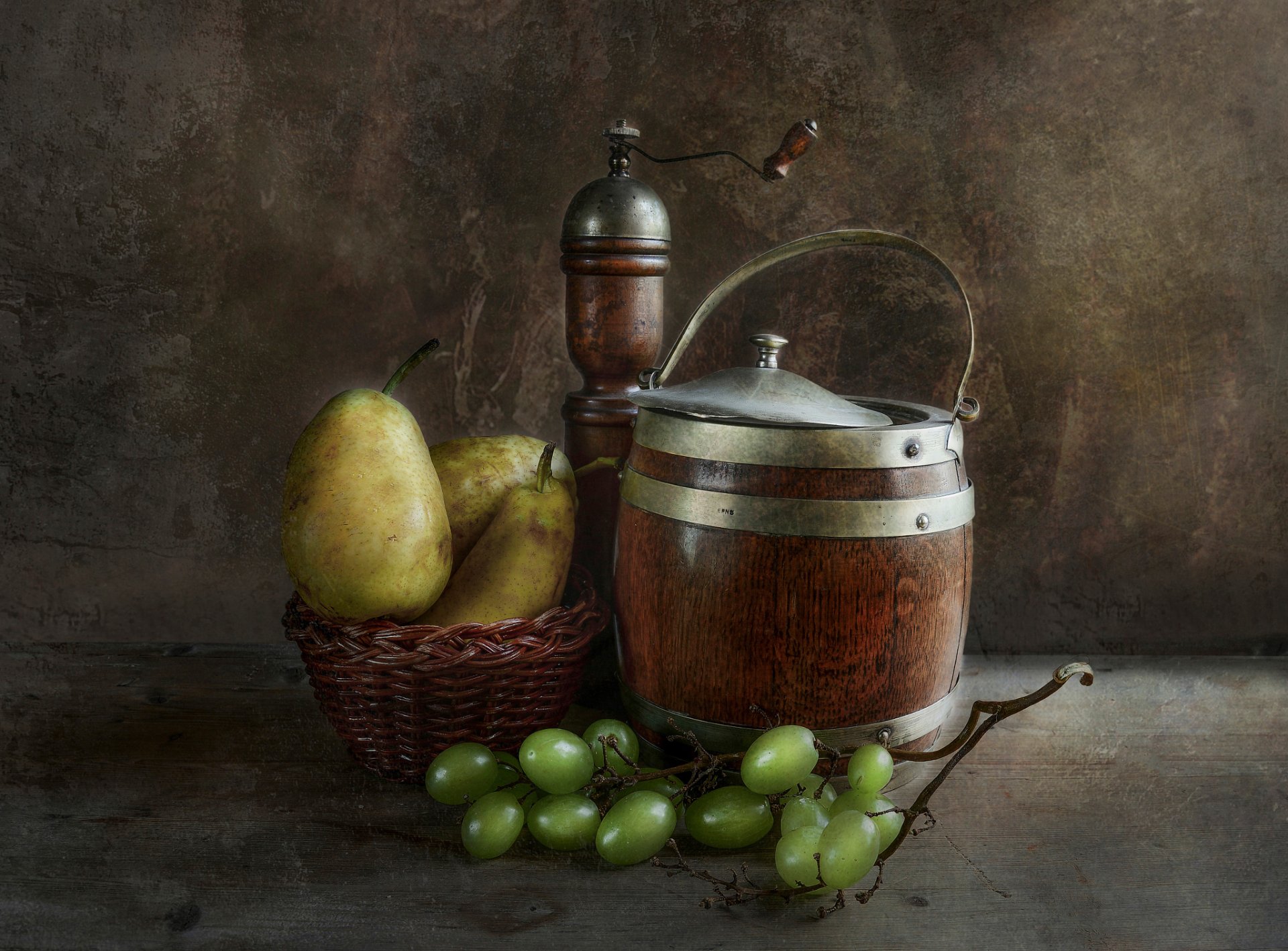 fruits panier baril nature morte