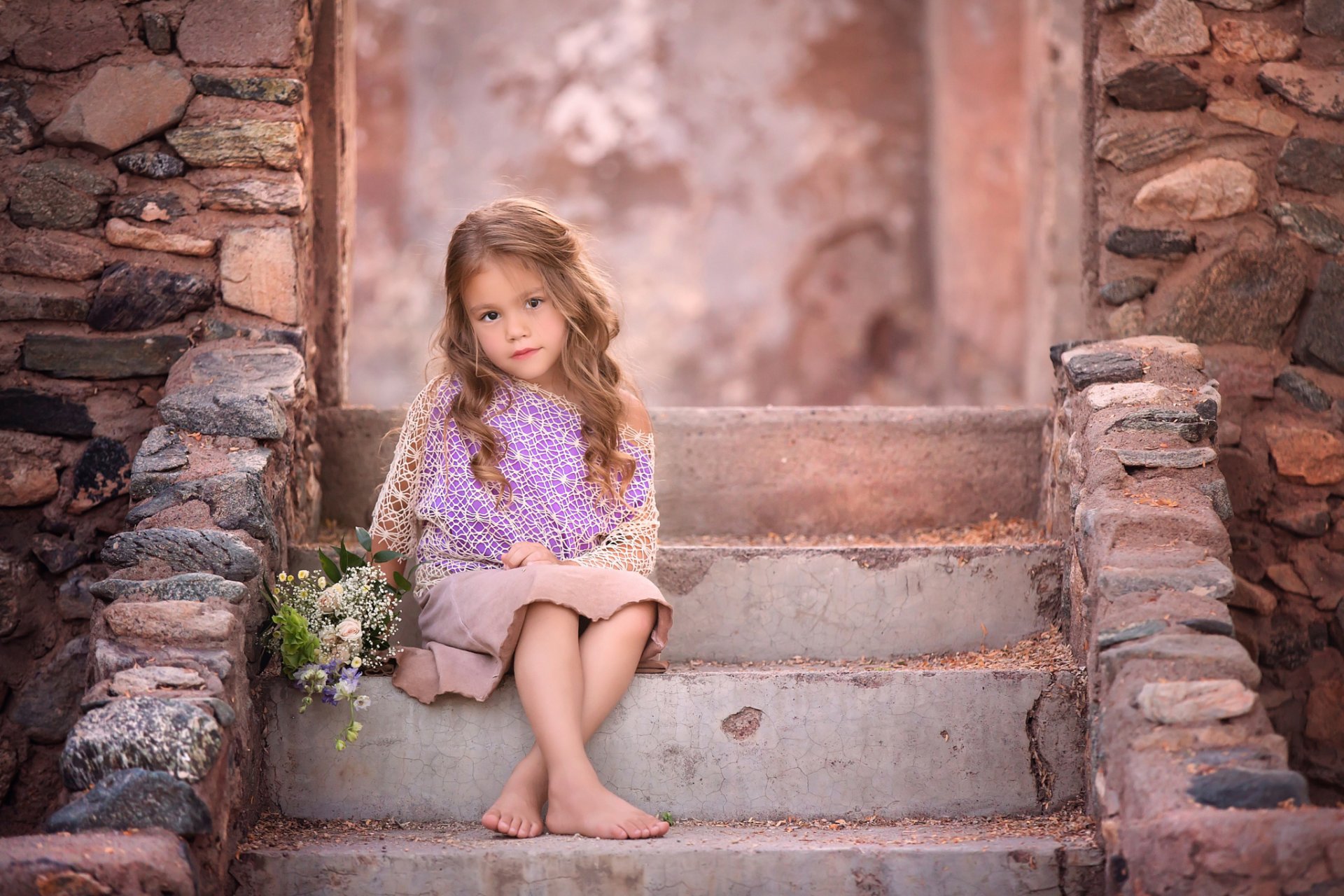 desert beauty photography workshop girl a step bouquet flower locks bokeh