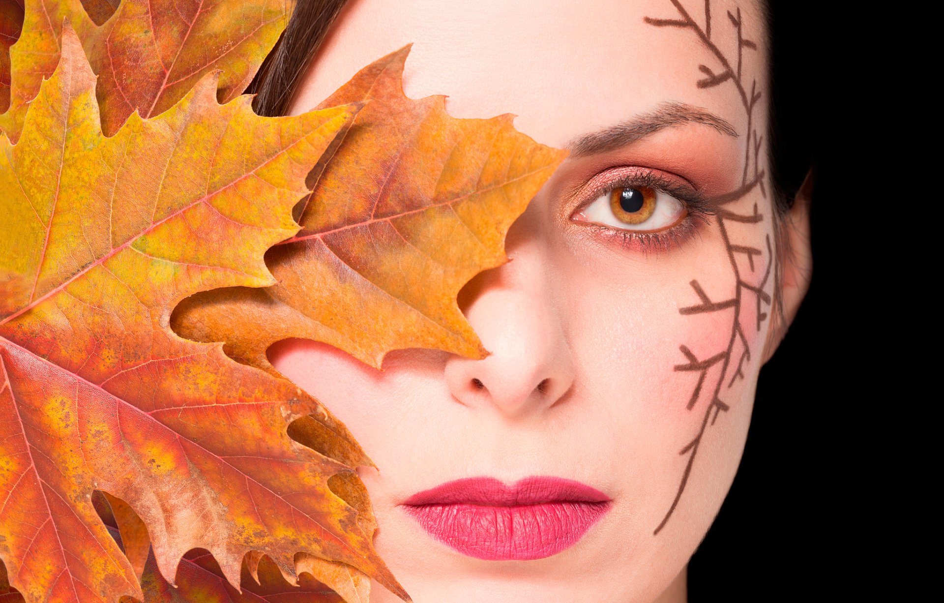 view portrait make-up sheet autumn