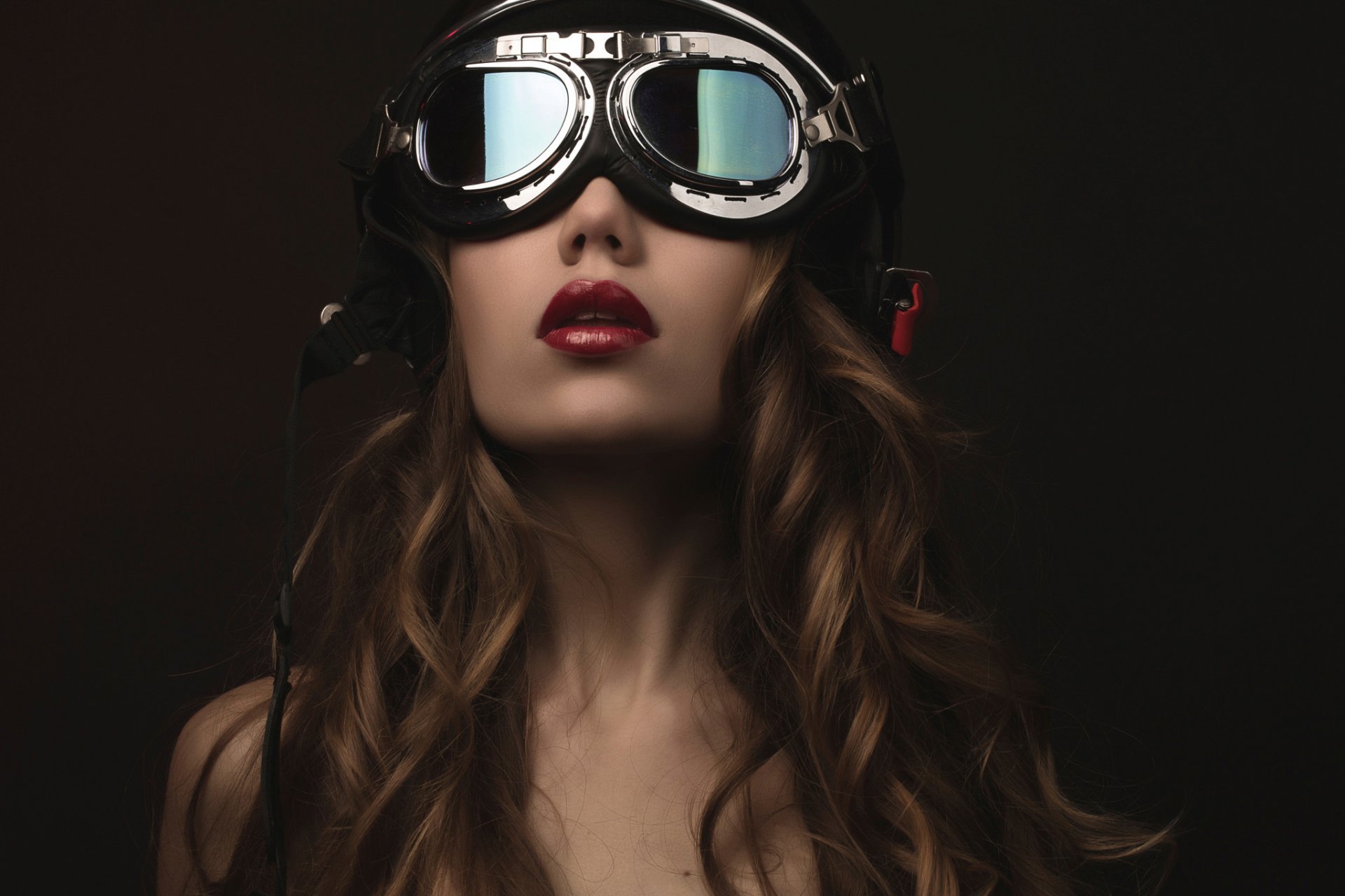 mode steampunk portrait lunettes casque maquillage