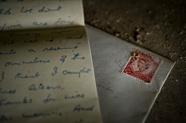 An old letter. Stamp on the envelope