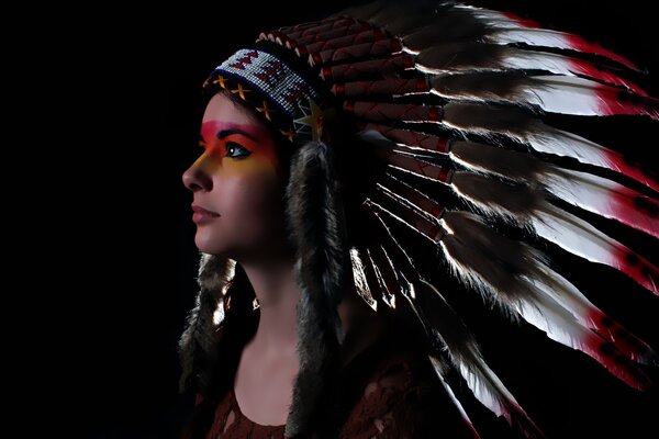 Photoshoot fille avec des plumes