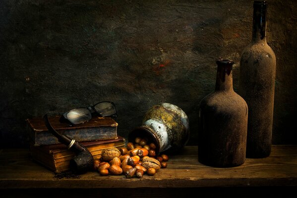 Peinture la vie dans l ombre nature morte