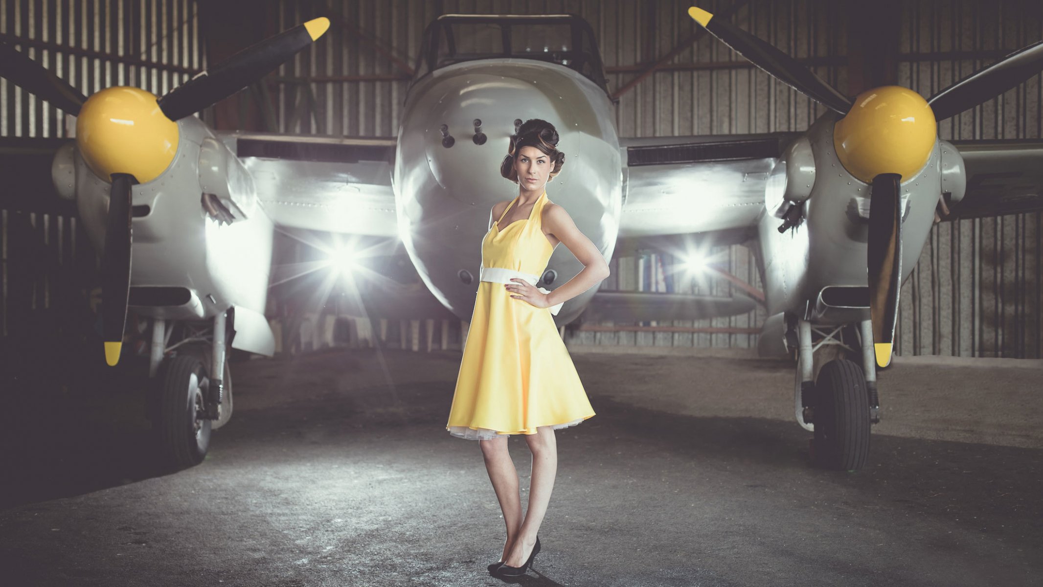 vintage girl dress plane