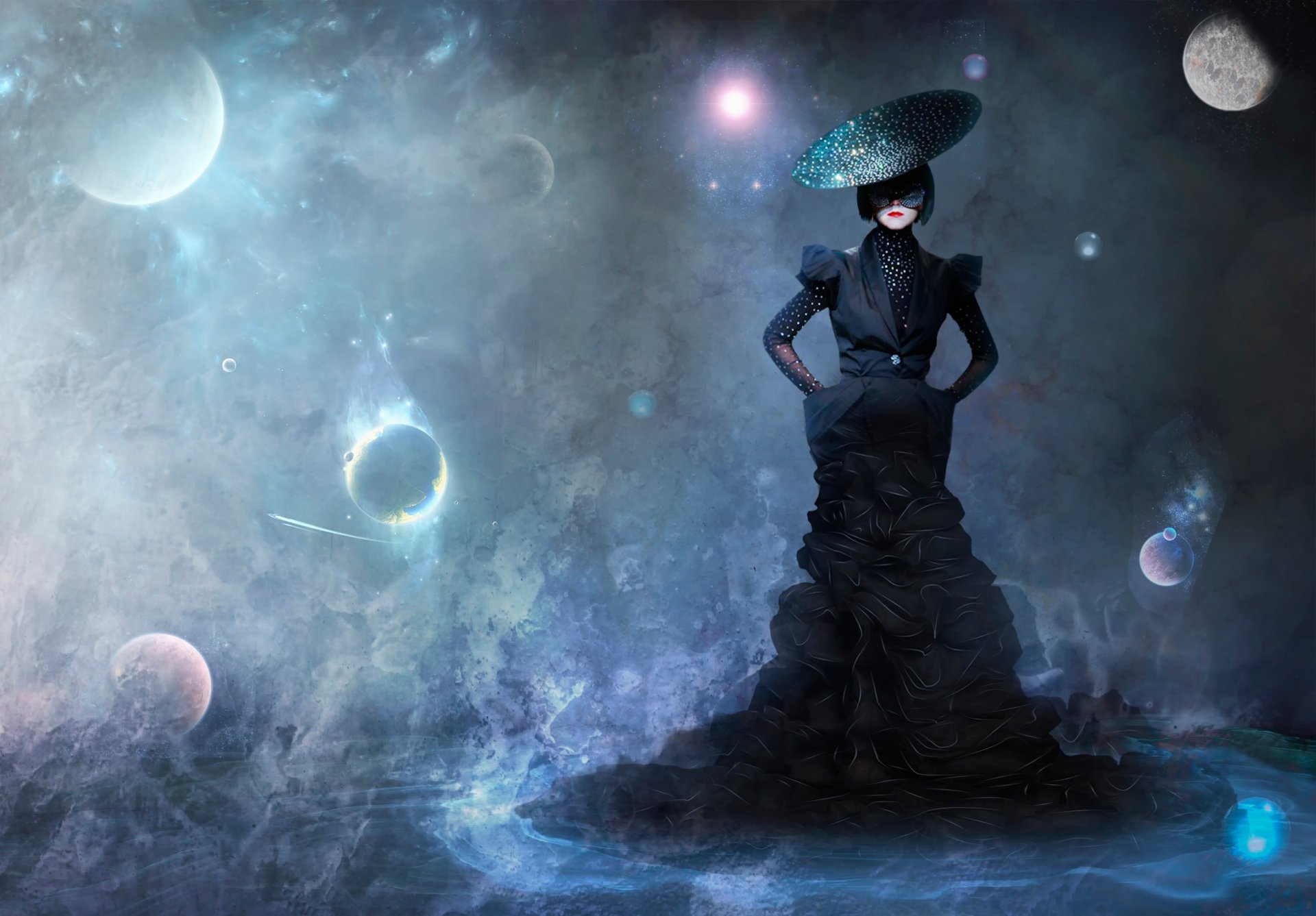 magic abstraction style space vision the girl in the black