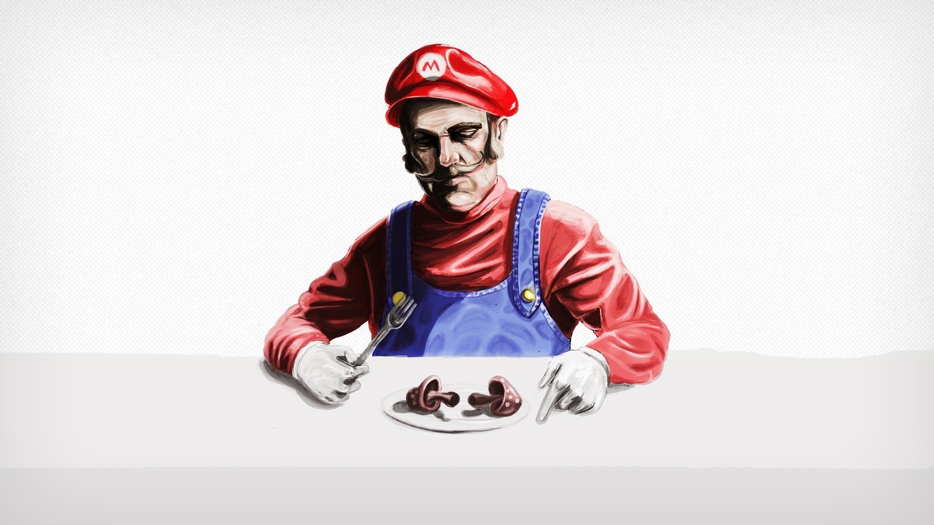 uper mario nintendo eat game red fork