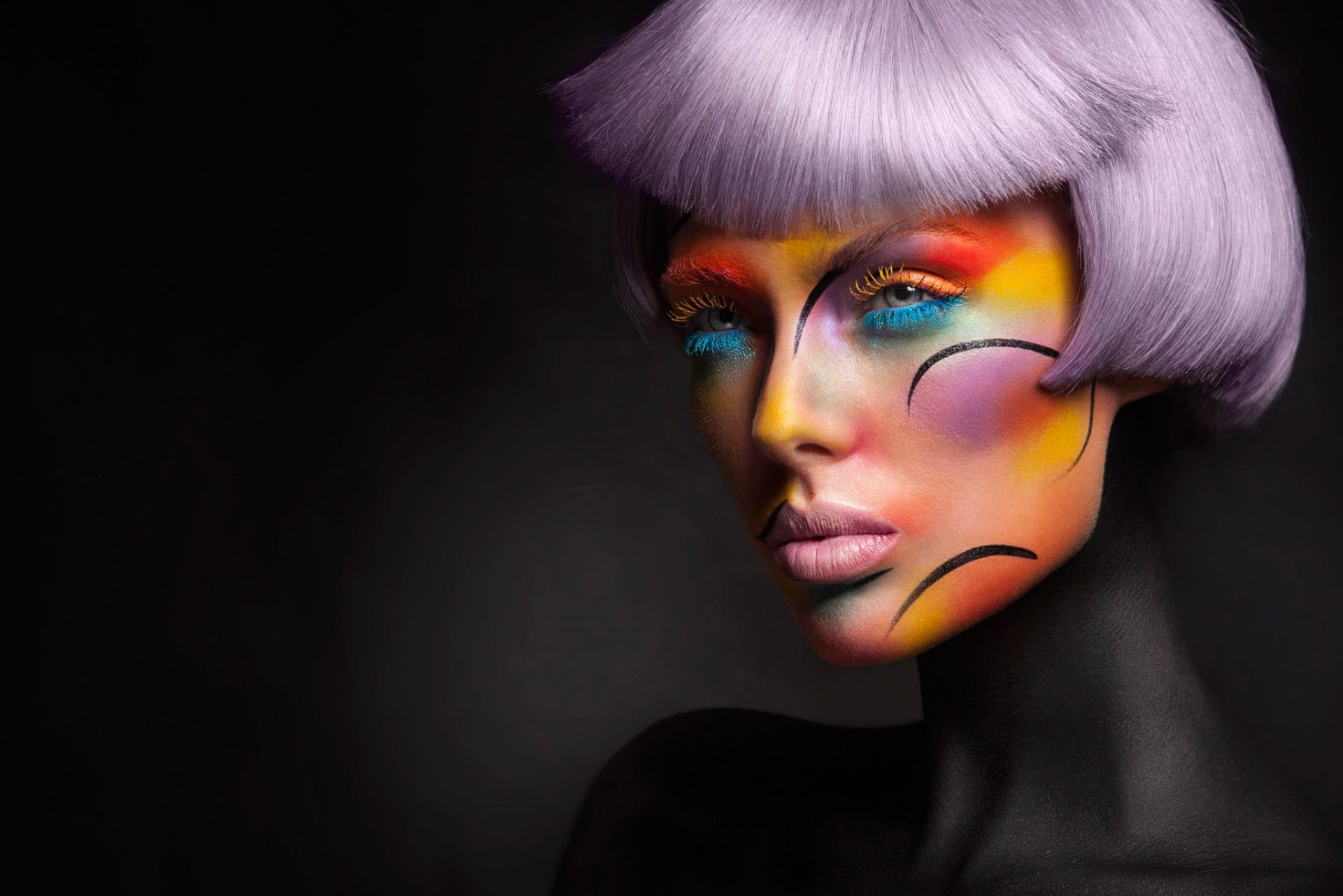 colourful portrait make-up background