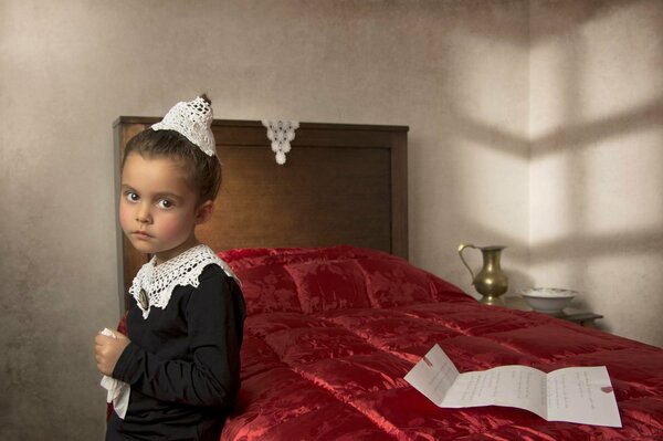 Photo d une fille dans le style de la Renaissance