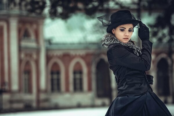 Anna Karenina in the portrait with a stylish hat