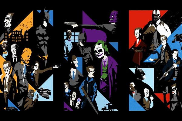Objection of the Dark Knight collage characters