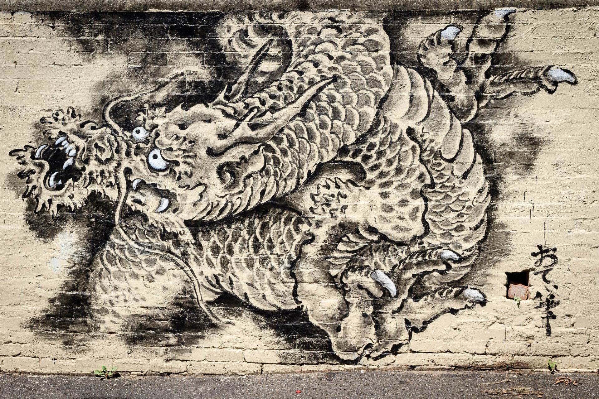 graffiti wand drachen