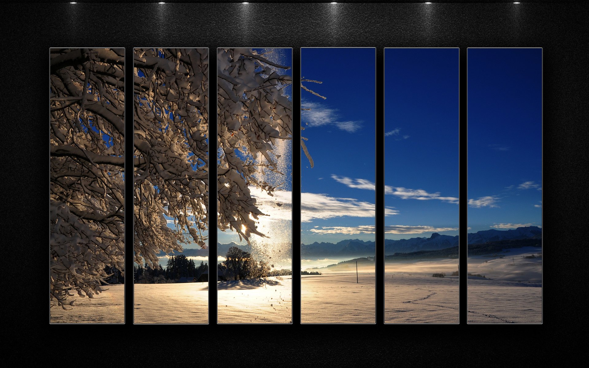 winter snow sun sky clouds light segment background